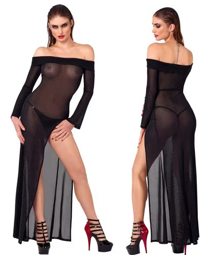 Noir handmade netz - netz, kleid