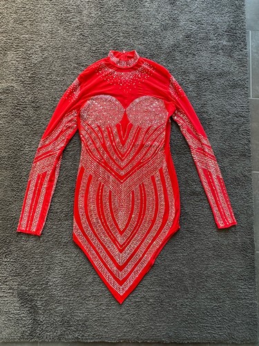 Kleid rot l transparent - gr.,