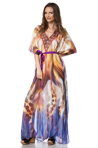 Luftiger kaftan mit strass - luftiger,