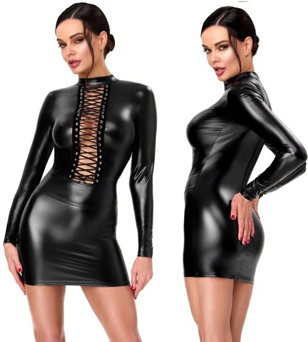 Noir handmade wetlook kleid - wetlook,